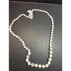 NEW howlite graduated knotted necklace with sterling silver clasp